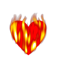 Gif animé coeur flammes